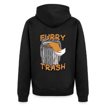 Furry Trash Funny Fursona Anthropomorphic Cosplay - Unisex Premium Bio Zip Hoodie - Schwarz - Hinten - Nico (187cm)