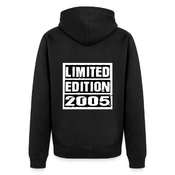 Limited Edition 2005 Geburtstag 2005 Vintage Retro - Unisex Premium Bio Zip Hoodie - Schwarz - Hinten - Nico (187cm)