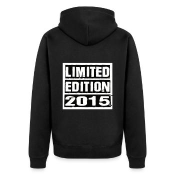 Edition Limitée 2015 Anniversaire 2015 Vintage Rétro - Veste à capuche bio Premium Unisexe - noir - Dos - Nico (187cm)