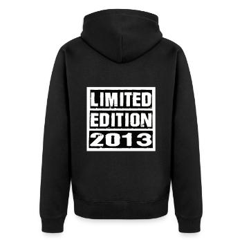 Limited Edition 2013 Birthday 2013 Vintage Retro - Unisex Premium Organic Zip Hoodie - black - Back - Nico (187cm)