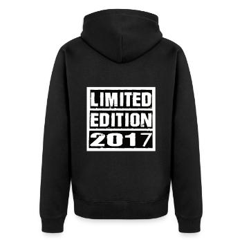 Edition Limitée 2017 Anniversaire 2017 Vintage Rétro - Veste à capuche bio Premium Unisexe - noir - Dos - Nico (187cm)