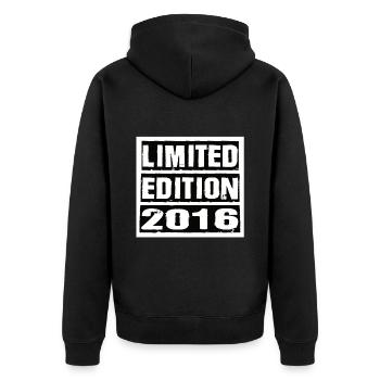 Limited Edition 2016 Birthday 2016 Vintage Retro - Unisex Premium Organic Zip Hoodie - black - Back - Nico (187cm)