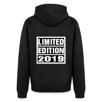 Limited Edition 2019 Birthday 2019 Vintage Retro - Unisex Premium Organic Zip Hoodie - black - Back - Nico (187cm)