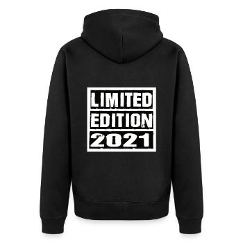 Limited Edition 2021 Geburtstag 2021 Vintage Retro - Unisex Premium Bio Zip Hoodie - Schwarz - Hinten - Nico (187cm)