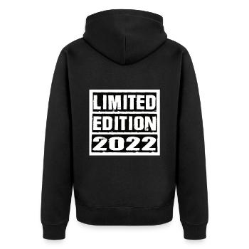 Edition Limitée 2022 Anniversaire 2022 Vintage Rétro - Veste à capuche bio Premium Unisexe - noir - Dos - Nico (187cm)