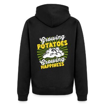 Anbau Von Ernte - Landwirternte Kartoffel - Unisex Premium Bio Zip Hoodie - Schwarz - Hinten - Nico (187cm)