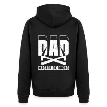 Dad - Master of the Rocks - Rockhounding Dad Rock - Unisex Premium Organic Zip Hoodie - black - Back - Nico (187cm)