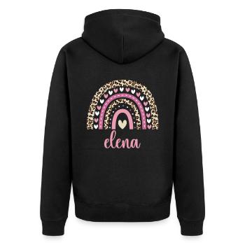 Elena Regenbogen Name Geburtstag Elena - Unisex Premium Bio Zip Hoodie - Schwarz - Hinten - Nico (187cm)