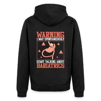 Funny Surgery Stomach - Unisex Premium Organic Zip Hoodie - black - Back - Nico (187cm)