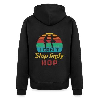 Lindy Hop Swing Tanzpaar Tänzer Swing Dance - Unisex Premium Bio Zip Hoodie - Schwarz - Hinten - Nico (187cm)