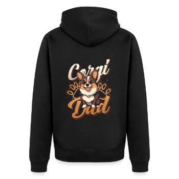 Corgi Daddy, Mignon Corgi Daddy - Veste à capuche bio Premium Unisexe - noir - Dos - Nico (187cm)