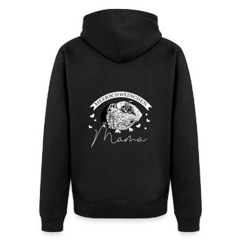 Meerschweinchenliebhaber - Meerschweinchen Mama - Unisex Premium Bio Zip Hoodie - Schwarz - Hinten - Nico (187cm)