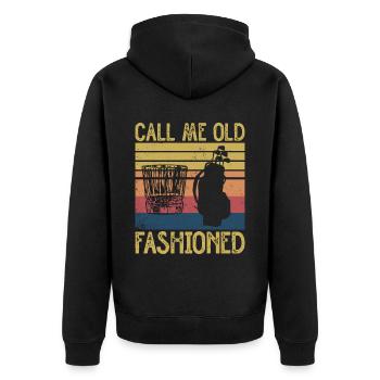 Bourbon & Golf Whikey Golfspieler Golfer - Unisex Premium Bio Zip Hoodie - Schwarz - Hinten - Nico (187cm)
