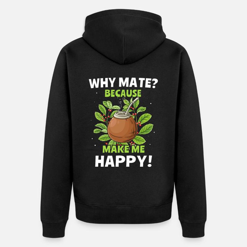 Mate Tee Geschenk - Unisex Premium Bio Zip Hoodie - Schwarz