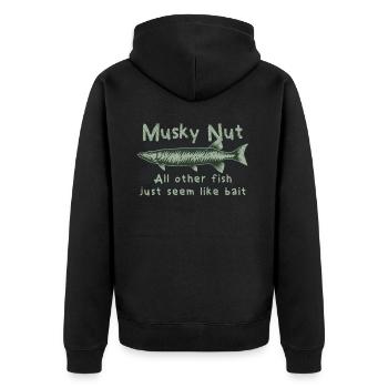 Musky Nut - All Other Fish Just Seem Like Bait - Unisex Premium Organic Zip Hoodie - black - Back - Nico (187cm)