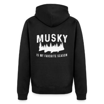 Musky Fishing Is My Favorite Season Musky Fishing - Unisex Premium Organic Zip Hoodie - black - Back - Nico (187cm)