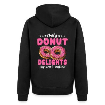 Donut Liebe Donutliebhaber - Unisex Premium Bio Zip Hoodie - Schwarz - Hinten - Nico (187cm)
