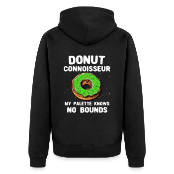 Donut Donut Lover - Unisex Premium Organic Zip Hoodie - black - Back - Nico (187cm)
