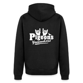 Pigeons colombophiles pigeons - Veste à capuche bio Premium Unisexe - noir - Dos - Nico (187cm)