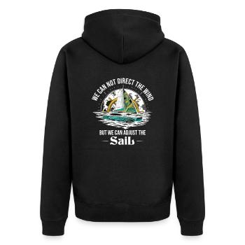 Catamaran-Boot Segelboot Segeln Segler - Unisex Premium Bio Zip Hoodie - Schwarz - Hinten - Nico (187cm)