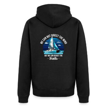 Catamaran-Boot Segelboot Segeln Segler - Unisex Premium Bio Zip Hoodie - Schwarz - Hinten - Nico (187cm)