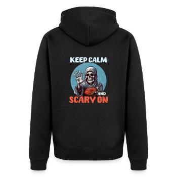 Football Halloween Restez calme et effrayant - Veste à capuche bio Premium Unisexe - noir - Dos - Nico (187cm)