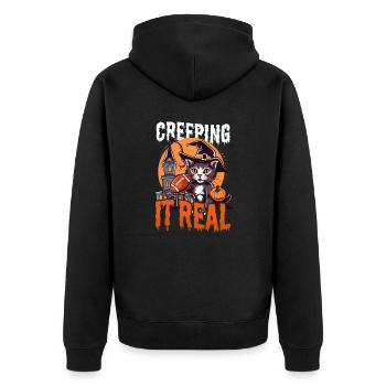 Football Halloween Creeping It Real - Unisex Premium Organic Zip Hoodie - black - Back - Nico (187cm)