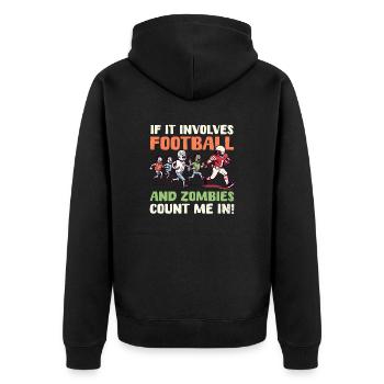 Football Halloween Involves Football Zombie Count - Unisex Premium Organic Zip Hoodie - black - Back - Nico (187cm)