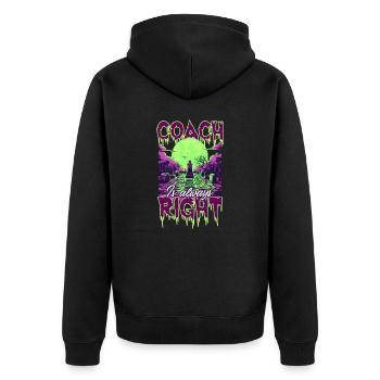 Halloween Coach Coach Is Right Graveyard - Unisex Premium Organic Zip Hoodie - black - Back - Nico (187cm)