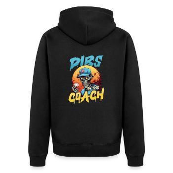Halloween Coach Dibs On Zombie Coach Baseball - Unisex Premium Organic Zip Hoodie - black - Back - Nico (187cm)