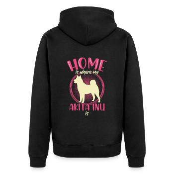 Akita Inu est ma maison Shiba Inu - Veste à capuche bio Premium Unisexe - noir - Dos - Nico (187cm)