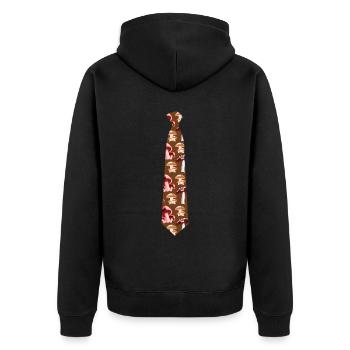 Pilzsammler Krawatte Pilze Pilz - Unisex Premium Bio Zip Hoodie - Schwarz - Hinten - Nico (187cm)