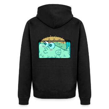 Poisson-globe dans l’aquarium Poisson-globe - Veste à capuche bio Premium Unisexe - noir - Dos - Nico (187cm)