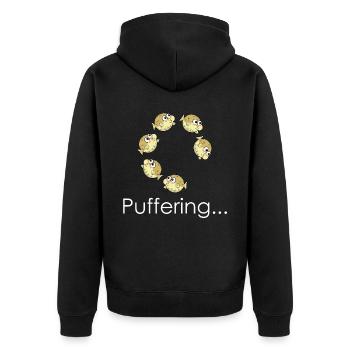 Poisson-globe tampon - Veste à capuche bio Premium Unisexe - noir - Dos - Nico (187cm)