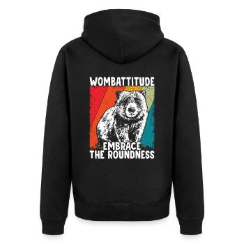 Wombattitude Wombat Propriétaire d’animaux australiens - Veste à capuche bio Premium Unisexe - noir - Dos - Nico (187cm)