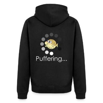 Tampon de poisson-globe - Veste à capuche bio Premium Unisexe - noir - Dos - Nico (187cm)
