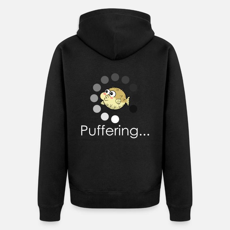Pufferfish Bufferring - Unisex Premium Bio Zip Hoodie - Schwarz