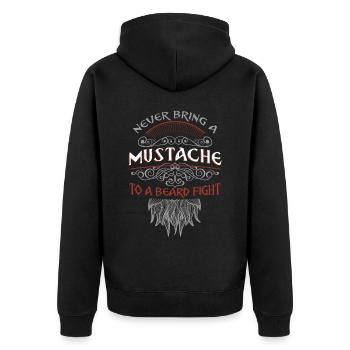 Beard Lover Bearded Man Never - Unisex Premium Bio Zip Hoodie - Schwarz - Hinten - Nico (187cm)