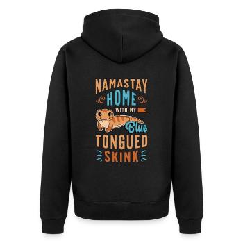 Skinks Namastay Home With My Exotic Animals Lover - Unisex Premium Bio Zip Hoodie - Schwarz - Hinten - Nico (187cm)