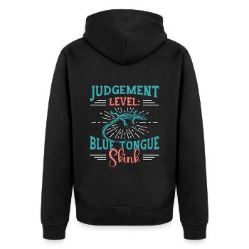 Skinks Judgment Level Blue Tongue Reptile Owner - Unisex Premium Organic Zip Hoodie - black - Back - Nico (187cm)