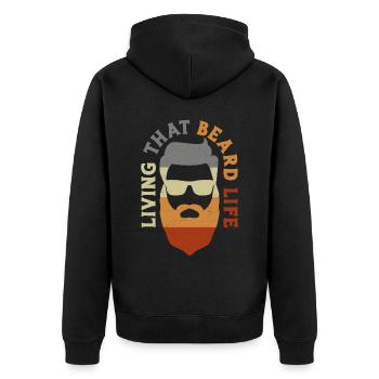 Beard Lover Bearded Man Living - Unisex Premium Organic Zip Hoodie - black - Back - Nico (187cm)