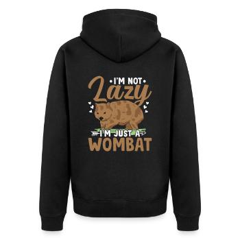 I'm just a Wombat Australian Animals owner - Unisex Premium Organic Zip Hoodie - black - Back - Nico (187cm)