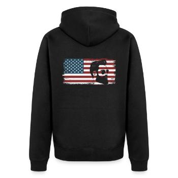 Beard Lover Bearded Man American - Unisex Premium Organic Zip Hoodie - black - Back - Nico (187cm)
