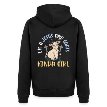Goat Lover Kid Ranch Wool Farm Animal Farming - Veste à capuche bio Premium Unisexe - noir - Dos - Nico (187cm)