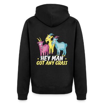 Goat Lover Kid Ranch Wool Farm Animal Farming - Unisex Premium Organic Zip Hoodie - black - Back - Nico (187cm)