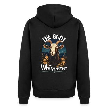 Goat Lover Kid Ranch Wool Farm Animal Farming - Unisex Premium Organic Zip Hoodie - black - Back - Nico (187cm)