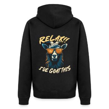 Goat Lover Kid Ranch Wool Farm Animal Farming - Veste à capuche bio Premium Unisexe - noir - Dos - Nico (187cm)