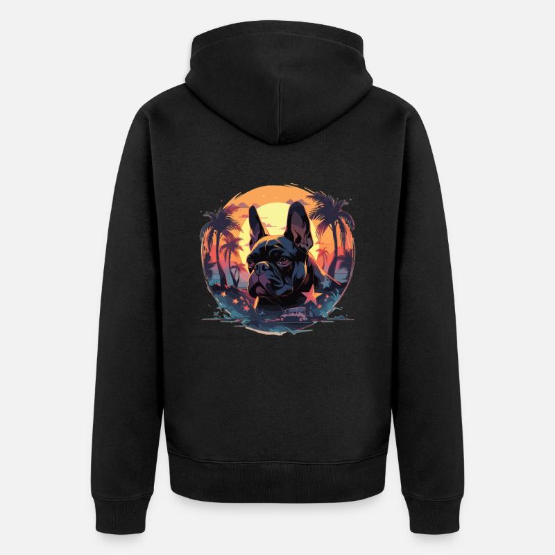 Bouledogue français - Veste à capuche bio Premium Unisexe - noir