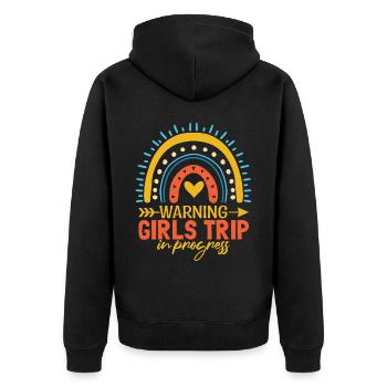 Girls Trip Vacation Rainbow - Unisex Premium Organic Zip Hoodie - black - Back - Nico (187cm)