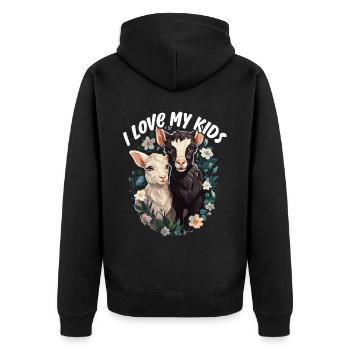 Goat Lover Kid Ranch Wool Farm Animal Farming - Veste à capuche bio Premium Unisexe - noir - Dos - Nico (187cm)